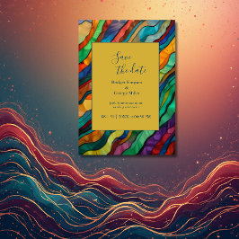 chic African destination wedding save the date 招待状