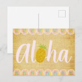  Chic Aloha Pineapple インビテーションポストカード (正面/裏面)