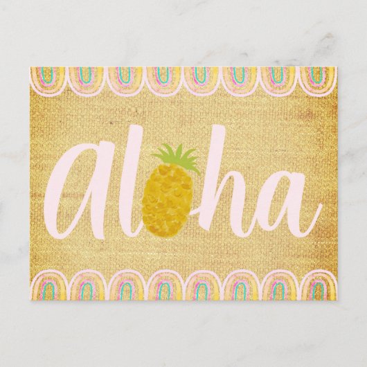  Chic Aloha Pineapple インビテーションポストカード (正面)