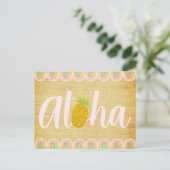  Chic Aloha Pineapple インビテーションポストカード (スタンド正面)