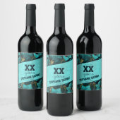 Chic Amaryllis Female Birthday Gift For Her ワインラベル (ボトル)