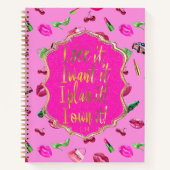 Chic and Fun Hot Pink & Green Glam “I See it"  ノートブック (正面)