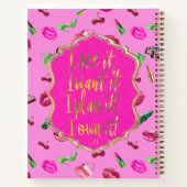 Chic and Fun Hot Pink & Green Glam “I See it"  ノートブック (裏面)