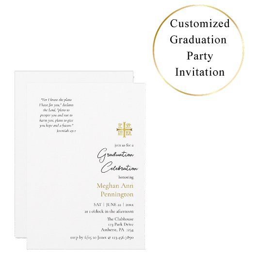 Chic and Simple Orthodox 2026 Graduation Party 招待状