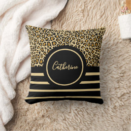 Chic Animal Skin Leopard Pattern Throw Pillow クッション
