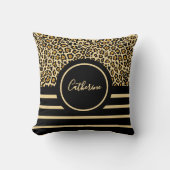 Chic Animal Skin Leopard Pattern Throw Pillow クッション (正面)