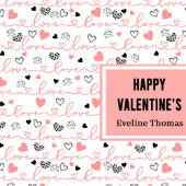 Chic Anniversary Heart Lettering Custom Gift Bag ラージペーパーバッグ