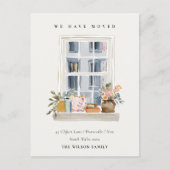Chic Apartment Floral Window We have Moved Card ポストカード (正面)