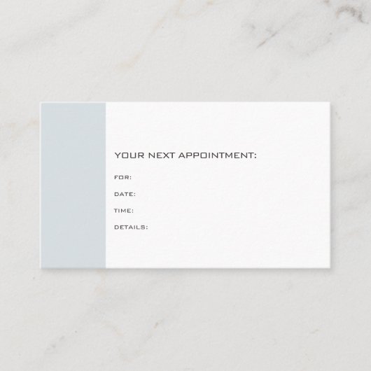 chic Appointment Therapist Dentist博士のメモ 予約カード (正面)