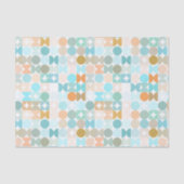 Chic Aqua Blue Coral Orange Circles Art Pattern 薄葉紙 (正面)