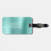 Chic Aqua Brussed Metalホワイトモノグラムラゲージタグ ラゲッジタグ (裏面横)
