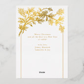 Chic Arch Photo Elegant Script Merry Christmas  箔シーズンカード (裏面)