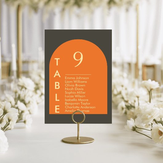 Chic Arch Wedding Table Cards Seating Plan テーブルナンバー