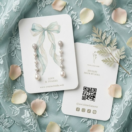 Chic Artistic Coquette Bow Jewelry Display TMF26 名刺