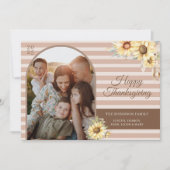 Chic Autumn Fall Floral Arch Happy Thanksgiving シーズンカード (正面)