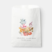 Chic Autumn Harvest Pumpkin Watercolor Wedding フェイバーバッグ (正面)