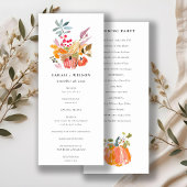 Chic Autumn Harvest Pumpkin Wedding Program 招待状