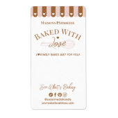 Chic Awing Baked With Love Whisk Bakery Box Seal ラベル (正面)