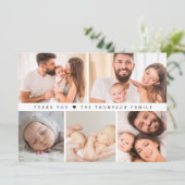 Chic baby 5 photo grid collage newborn thank you 招待状 (スタンド正面)