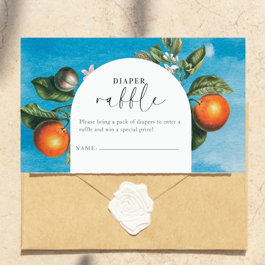 Chic Baby in Bloom Baby Shower |Arch Diaper Raffle エンクロージャーカード