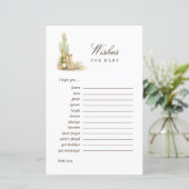 Chic Baby Shower Games Wishes For Baby Advice Card (スタンド正面)