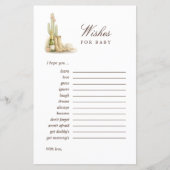 Chic Baby Shower Games Wishes For Baby Advice Card (正面)