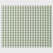 Chic Baby Shower Green Gingham & Plaid Pattern ラッピングペーパー (フラット)