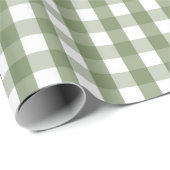 Chic Baby Shower Green Gingham & Plaid Pattern ラッピングペーパー (ロールコーナー)