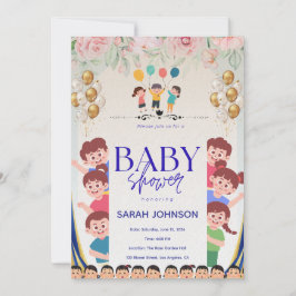Chic Baby Shower Invitation | Elegant Floral 招待状