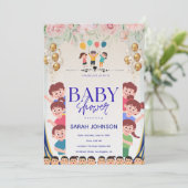 Chic Baby Shower Invitation | Elegant Floral 招待状 (スタンド正面)
