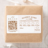 Chic Bakery Logo Allergy Alert Baked Goods QR Code ラベル (インサイチュ)