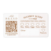 Chic Bakery Logo Allergy Alert Baked Goods QR Code ラベル (正面)
