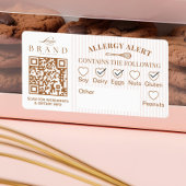 Chic Bakery Logo Allergy Alert Baked Goods QR Code ラベル