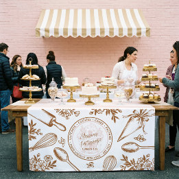 Chic Baking Utensils Bakery Logo Market Booth Sign テーブルクロス