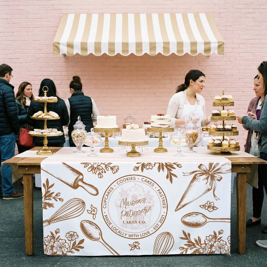 Chic Baking Utensils Bakery Logo Market Booth Sign テーブルクロス