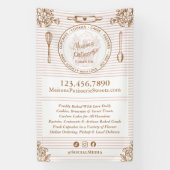 Chic Baking Utensils Cupcake Bakery Farmers Market 横断幕 (縦)