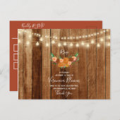 Chic Barn Wood Post Card RSVP素朴カード ポストカード (正面/裏面)