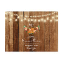 Chic Barn Wood Post Card RSVP素朴カード