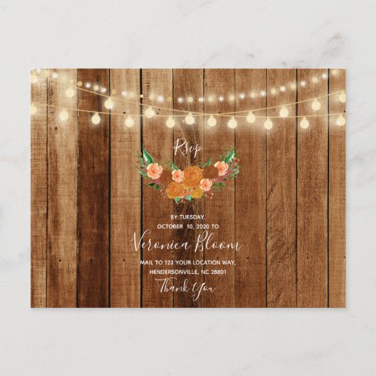 Chic Barn Wood Post Card RSVP素朴カード ポストカード (正面)