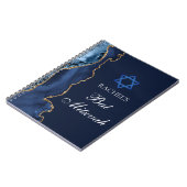 Chic Bat Mitzvah Navy Blue Gold Personalized ノートブック (左側)