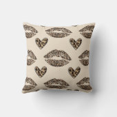 Chic Beige & Black Cheetah Print クッション (裏面)