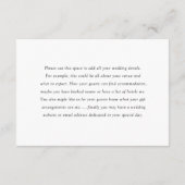 Chic Beige Floral & Palm Wedding Details エンクロージャーカード (裏面)