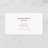 Chic beige pastel earthy gold frame business card 名刺 (裏面)