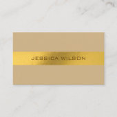 Chic beige pastel earthy gold frame business card 名刺 (正面)