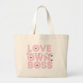 Chic Being My Own Boss Everyday Cotton Tote Bag ラージトートバッグ (正面)