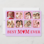 Chic Best Mom Ever Purple & Pink Photo シーズンカード (正面)