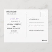 Chic Black &金ゴールドジオメトリフレームSave the Date Po ポストカード (裏面)