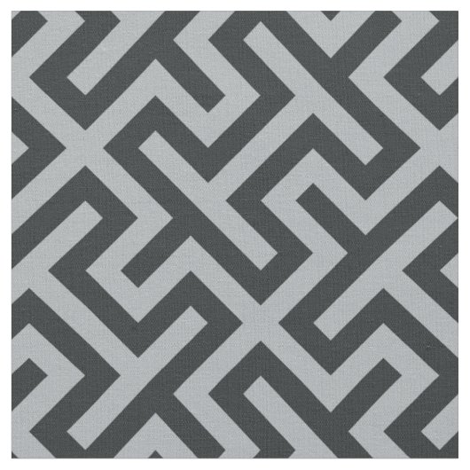 Chic Black and Grayのジオメトリパターン抽象芸術 ファブリック (クローズアップ)