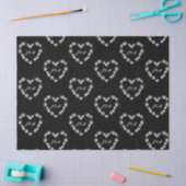 Chic Black and White Floral Monogram Wedding Tissu 薄葉紙 (クラフト)