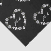 Chic Black and White Floral Monogram Wedding Tissu 薄葉紙 (詳細)
